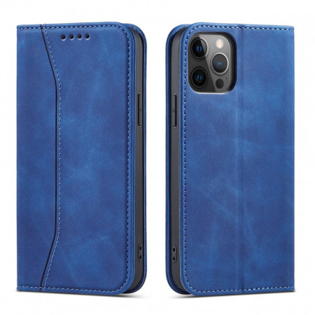 Калъф тип книга Magnet Fancy - iPhone 12 Pro Max син
