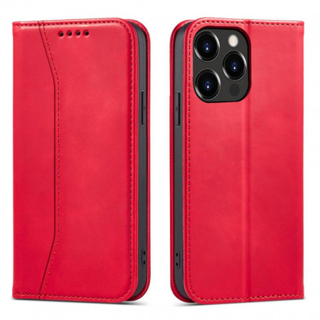 Калъф тип книга Magnet Fancy - iPhone 14 Pro Max червен
