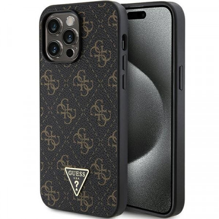 Оригинален гръб GUESS 4G Triangle Metal Logo - iPhone 15 Pro черен