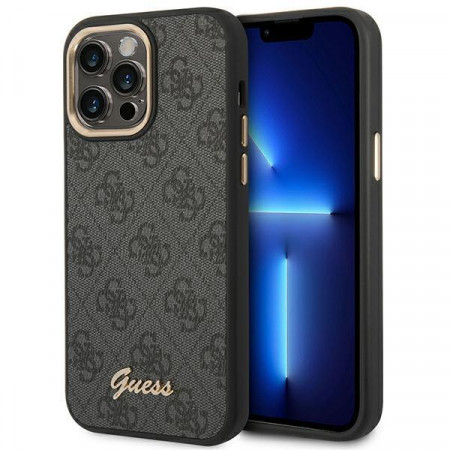 Оригинален гръб GUESS 4G Vintage Gold Logo GUHCP14XHG4SHK - iPhone 14 Pro Max черен