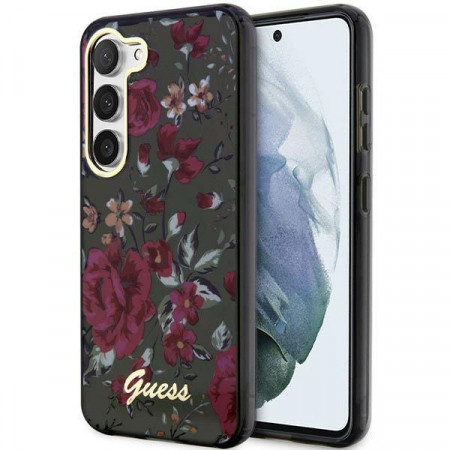 Оригинален гръб GUESS Flower GUHCS23MHCFWSA - Samsung Galaxy S23+ каки