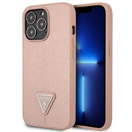 Оригинален гръб GUESS Saffiano Triangle Logo GUHCP14XPSATLP - iPhone 14 Pro Max розов