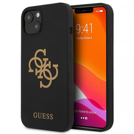 Оригинален гръб GUESS Silicone 4G Logo GUHCP13SLS4GGBK - iPhone 13 mini черен
