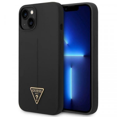 Оригинален гръб GUESS Silicone Triangle GUHCP14MSLTGK - iPhone 14 Plus черен