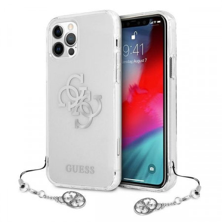 Оригинален гръб GUESS Silver Charms GUHCP12LKS4GSI - iPhone 12 Pro Max прозрачен