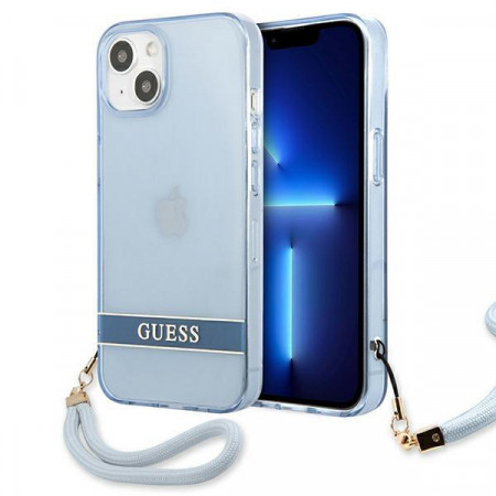 Оригинален гръб GUESS Translucent Strap GUHCP13SHTSGSB - iPhone 13 mini син - Img 1