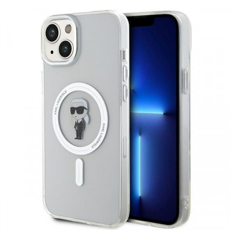 Оригинален гръб KARL LAGERFELD IML Ikonik MagSafe - iPhone 15 Plus прозрачен