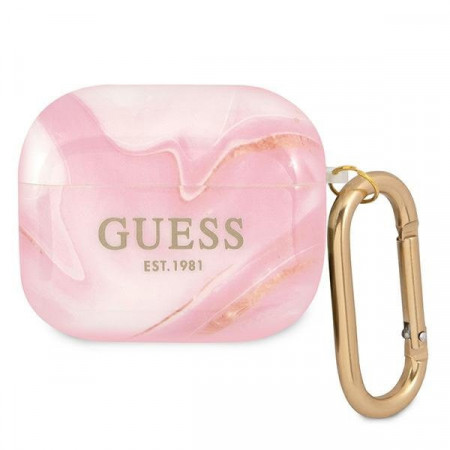 Оригинален калъф за слушалки GUESS Marble GUA3UNMP - AirPods 3 розов
