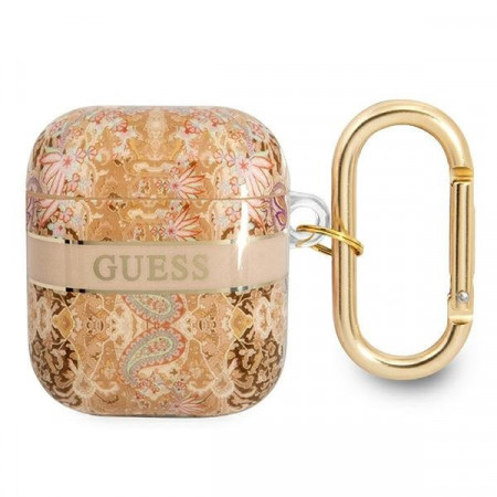 Оригинален калъф за слушалки GUESS Paisley Strap GUA2HHFLD - AirPods 1 / 2 златист