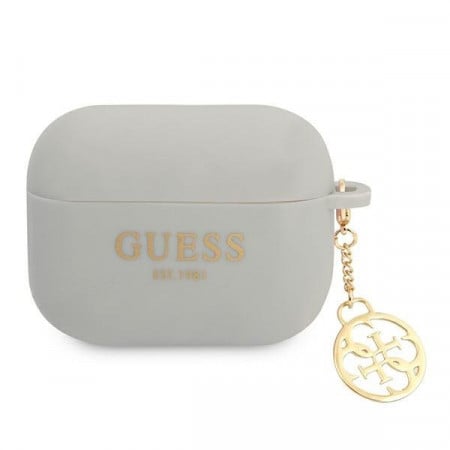 Оригинален калъф за слушалки GUESS Silicone Charm 4G GUAPLSC4EG - AirPods Pro сив - Img 1