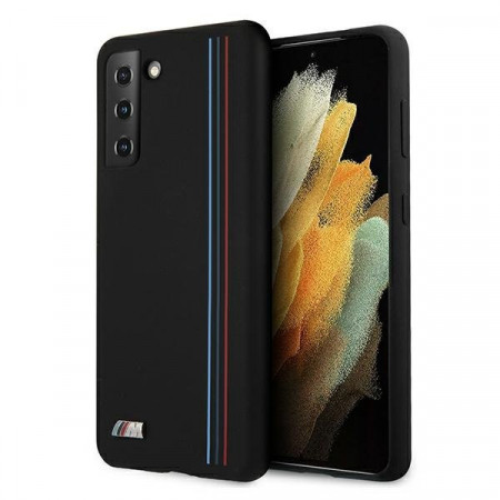 Оригинален твърд гръб BMW Stripes M BMHCS21MSIVTBK - Samsung Galaxy S21+ 5G черен