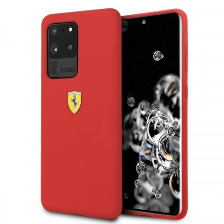 Оригинален твърд гръб FERRARI Silicone FESSIHCS69RE - Samsung Galaxy S20 Ultra / S20 Ultra 5G червен