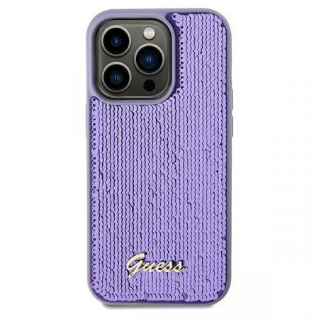 Оригинален твърд гръб GUESS Sequin Script Metal - iPhone 11 лилав