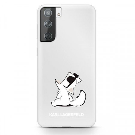 Оригинален твърд гръб KARL LAGERFELD Choupette Fun KLHCS21MCFNRC - Samsung Galaxy S21+ 5G прозрачен