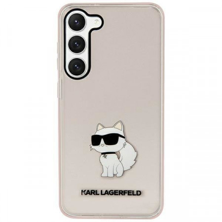Оригинален твърд гръб KARL LAGERFELD Ikonik Choupette KLHCS23SHNCHTCP - Samsung Galaxy S23 розов