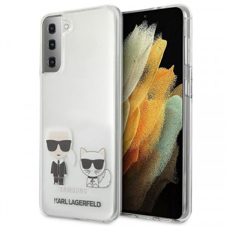 Оригинален твърд гръб KARL LAGERFELD Karl & Choupette KLHCS21 5GMCKTR - Samsung Galaxy S21+ 5G прозрачен