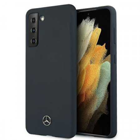 Оригинален твърд гръб MERCEDES Silicone MEHCS21 5GSSILNA - Samsung Galaxy S21 5G син - Img 1