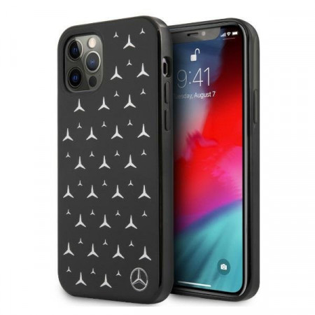 Оригинален твърд гръб MERCEDES Stars MEHCP12LESPBK - iPhone 12 Pro Max сребрист