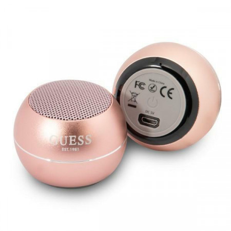 Преносима Bluetooth 5.0 колонка GUESS GUWSALGEP 3W розова