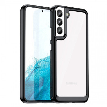 Прозрачен гръб с гел рамка Outer Space - Samsung Galaxy S23+ черен