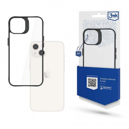 Прозрачен гръб с черна рамка 3mk Satin Armor+ - iPhone 15