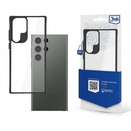 Прозрачен гръб с черна рамка 3mk Satin Armor+ - Samsung Galaxy S24 Ultra прозрачен