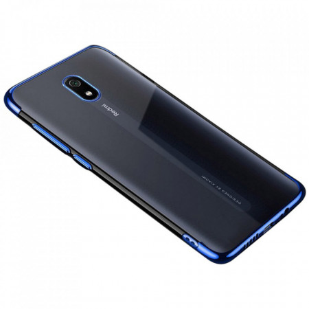 Прозрачен силиконов гръб с цветен кант Clear Color - Xiaomi Redmi 8A син