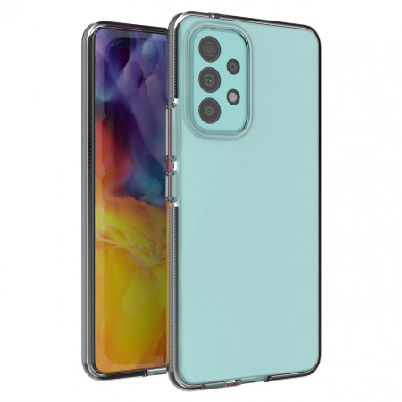 Прозрачен силиконов гръб с цветен кант Spring - Samsung Galaxy A73 5G черен