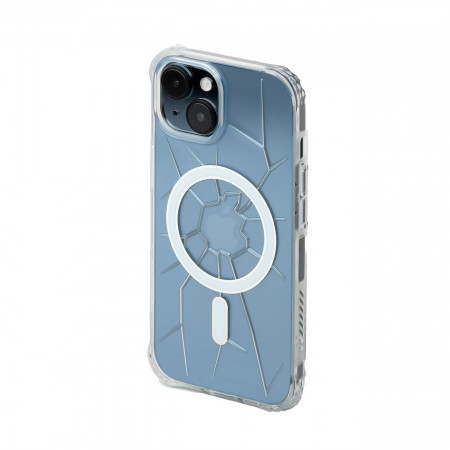 Сииликонов гръб Kingxbar PQY Crack MagSafe - iPhone 15 прозрачен