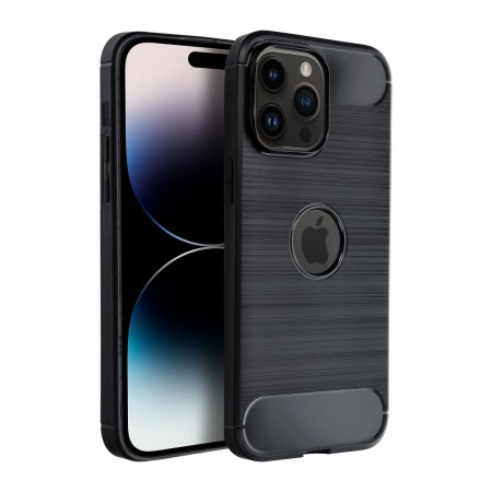 Силиконов гръб FORCELL Carbon - iPhone 14 Pro черен