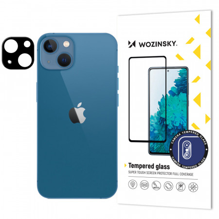Стъклен протектор за камера с пълно покритие 9H WOZINSKY - iPhone 15 с черна рамка