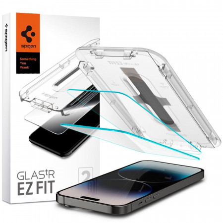 2 бр. закален стъклен протектор SPIGEN TR Ez Fit с инструмент за поставяне - iPhone 14 Pro Max
