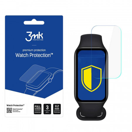 3 бр. гъвкав протектор с пълно покритие 3mk Watch Protection v. ARC+ - Xiaomi Mi Band 8 Active - Img 1
