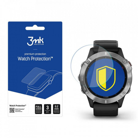 3 бр. гъвкав протектор с пълно покритие 3mk Watch Protection v. Flexible Glass Lite - Garmin Fenix 6