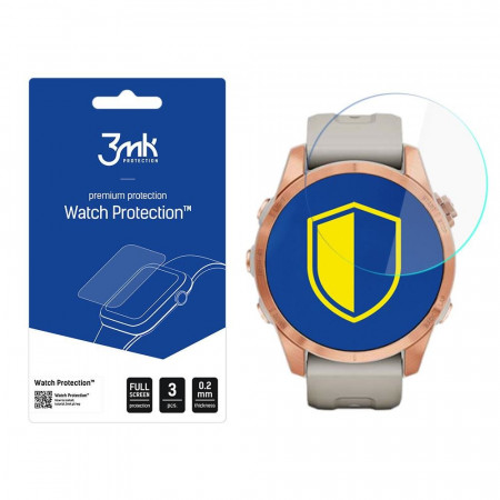 3 бр. гъвкав протектор с пълно покритие 3mk Watch Protection v. Flexible Glass Lite - Garmin Fenix 7s