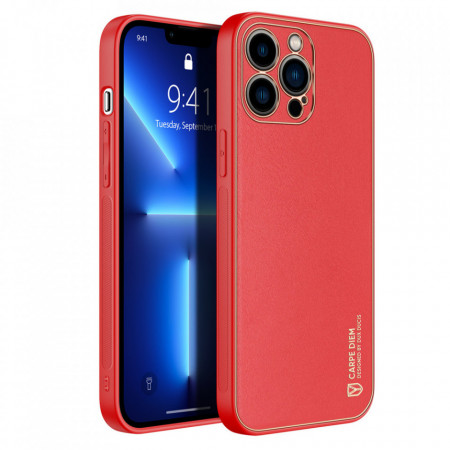 Гръб от еко кожа DUX DUCIS Yolo - iPhone 13 Pro червен