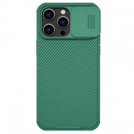 Гръб с подвижно покритие за камерата NILLKIN CamShield Pro - iPhone 14 Pro Max тъмнозелен