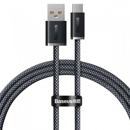 Кабел за зареждане и данни BASEUS Dynamic USB Type A към USB Type C 100W 1m сив (CALD000616) - Img 1