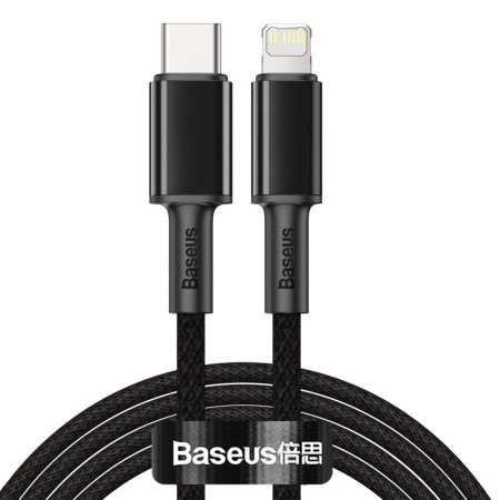 Кабел за зареждане и данни BASEUS USB Type C към Lightning с бързо зареждане Power Delivery 20 W 2m черен (CATLGD-A01)