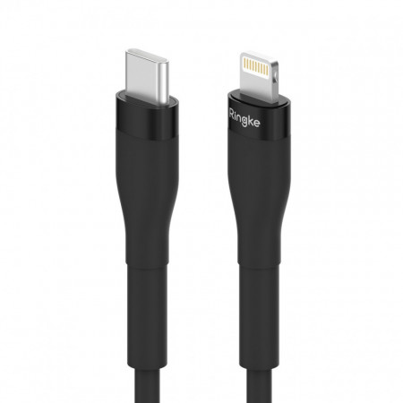 Кабел за зареждане и данни RINGKE USB Type C към Lightning 480Mb/s 20W 1.2m черен (CB60112RS) - Img 1