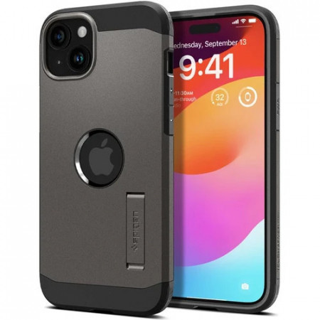 Оригинален гръб със стойка SPIGEN Tough Armor MagSafe - iPhone 15 Plus gunmetal