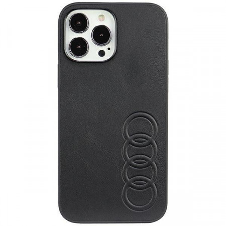 Оригинален гръб AUDI Synthetic Leather AU-TPUPPCIP13PM-TT / D1-BK - iPhone 13 Pro Max черен