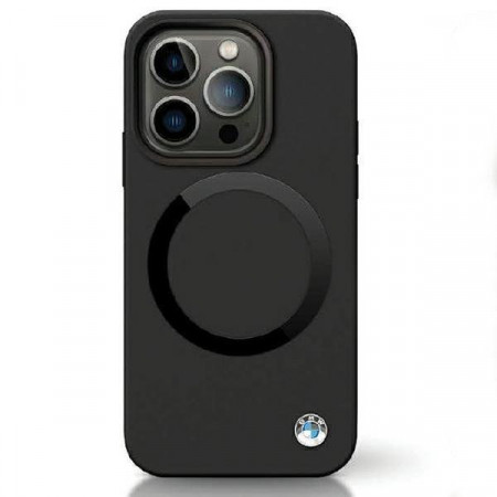 Оригинален гръб BMW Signature Liquid Silicone MagSafe BMHMP14LSILBK2 - iPhone 14 Pro черен - Img 1