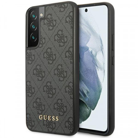 Оригинален гръб GUESS 4G Metal Gold Logo GUHCS23SG4GFGR - Samsung Galaxy S23 сив