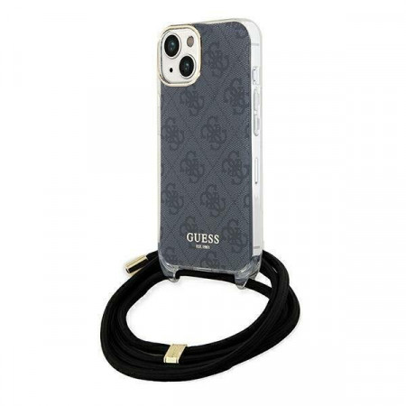 Оригинален гръб GUESS Crossbody Cord 4G Print - iPhone 13 / 14 / 15 черен