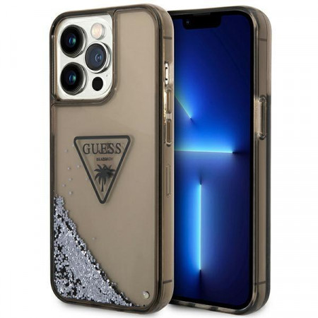 Оригинален гръб GUESS Liquid Glitter Palm Collection GUHCP14XLFCTPK - iPhone 14 Pro Max черен