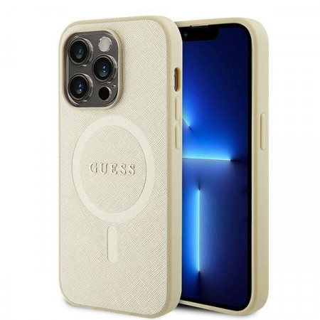 Оригинален гръб GUESS Saffiano MagSafe GUHMP15XPSAHMCB - iPhone 15 Pro Max златист
