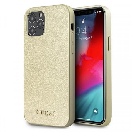 Оригинален гръб GUESS Silicone Vintage Gold Logo GUHCP12LIGLGO - iPhone 12 Pro Max златист