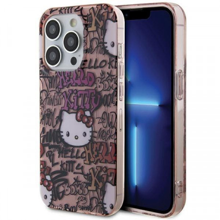 Оригинален гръб Hello Kitty IML Tags Graffiti - iPhone 15 Pro Max розов