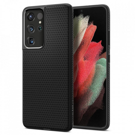 Оригинален гръб SPIGEN Liquid Air - Samsung Galaxy S21 Ultra 5G черен мат